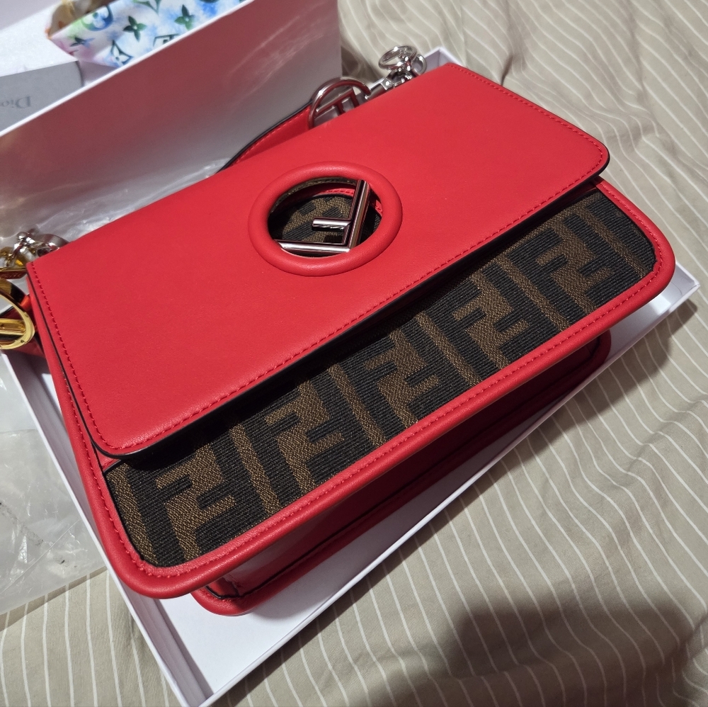 Red and Black Logo Shoulder Bag